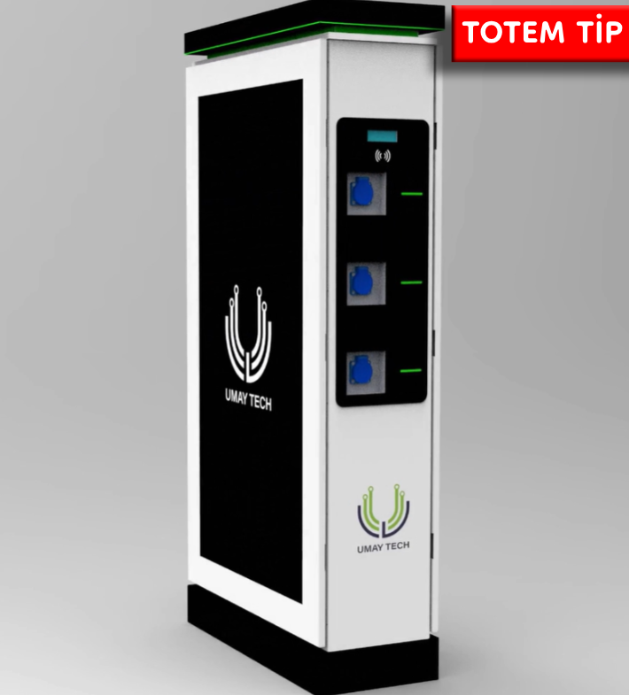 AC TİP4 | Totem Tip | 3,7 kW-22 kW | 2 Araç Şarj Çıkışı | Trifaz